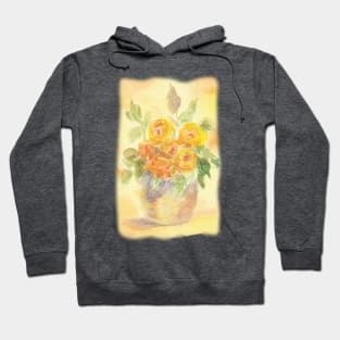 Yellow and Peach Flowers Hoodie